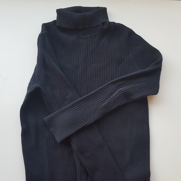Denver hayes faded black ribbed turtleneck large - Picture 1 of 4